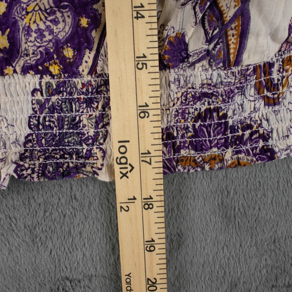 Band of the Free Womens M Purple Paisley Boho Cropped Top Crochet Lace Coquette - Picture 7 of 7
